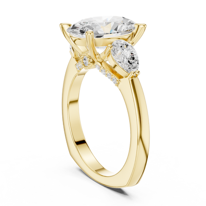 Mixed Shape Lab Grown Diamond Side Stone Ring