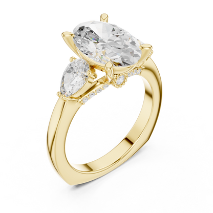 Mixed Shape Lab Grown Diamond Side Stone Ring