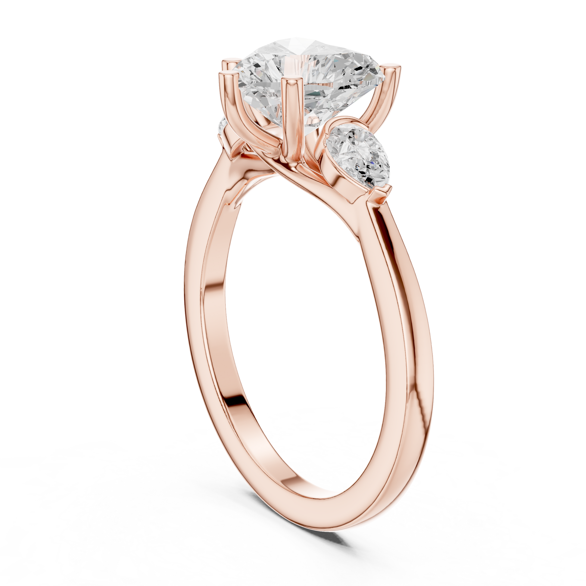 Mixed Shape Lab Grown Diamond Side Stone Ring