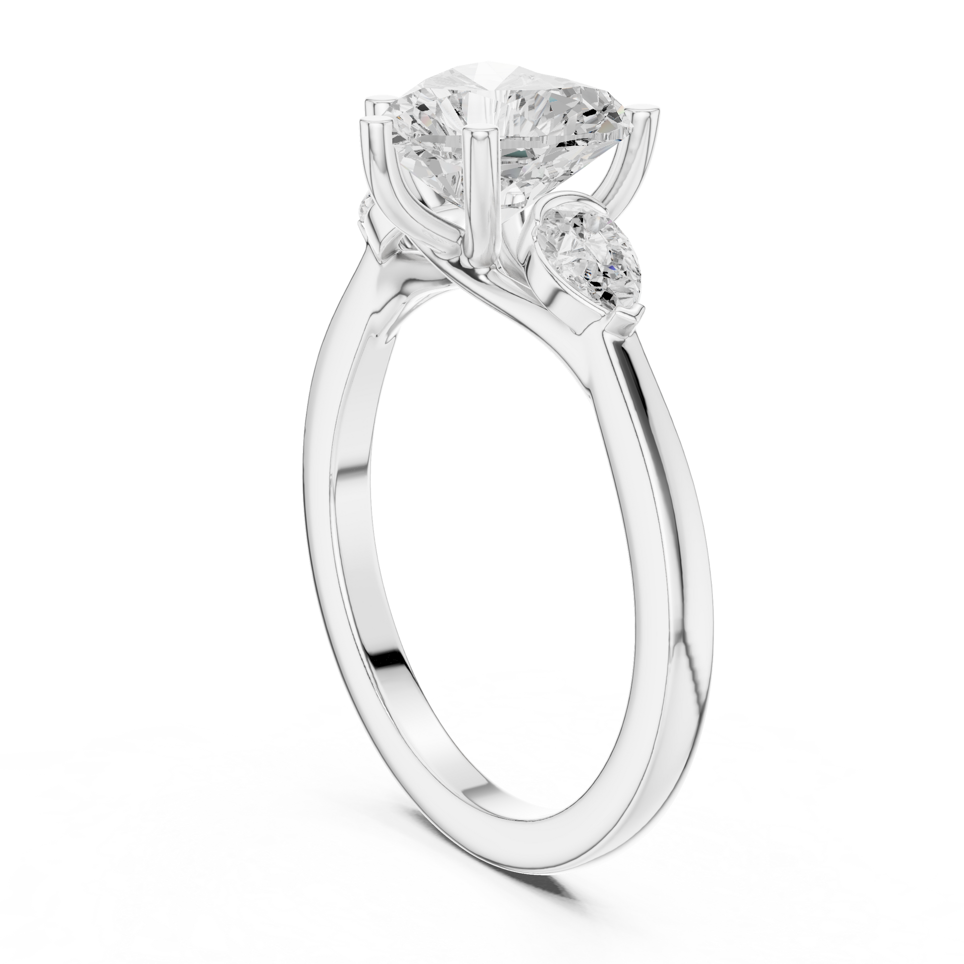 Mixed Shape Lab Grown Diamond Side Stone Ring