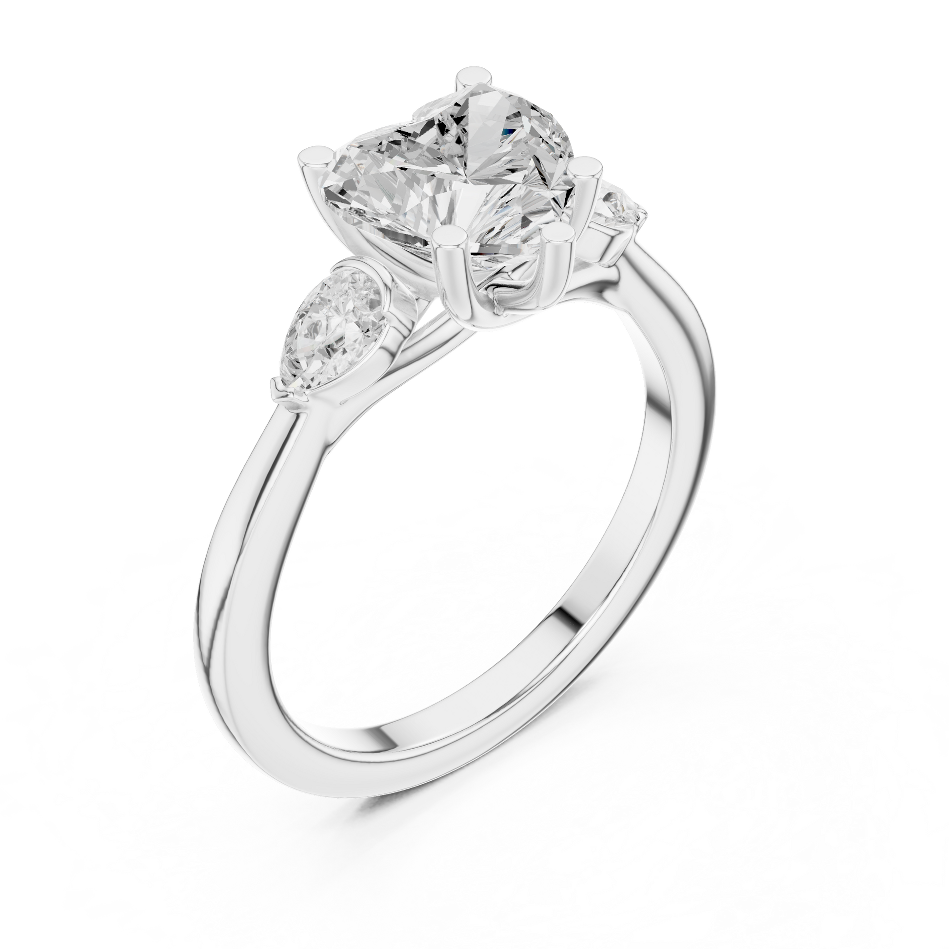 Mixed Shape Lab Grown Diamond Side Stone Ring