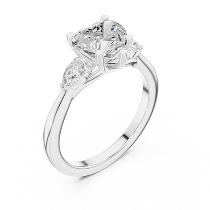 Mixed Shape Lab Grown Diamond Side Stone Ring