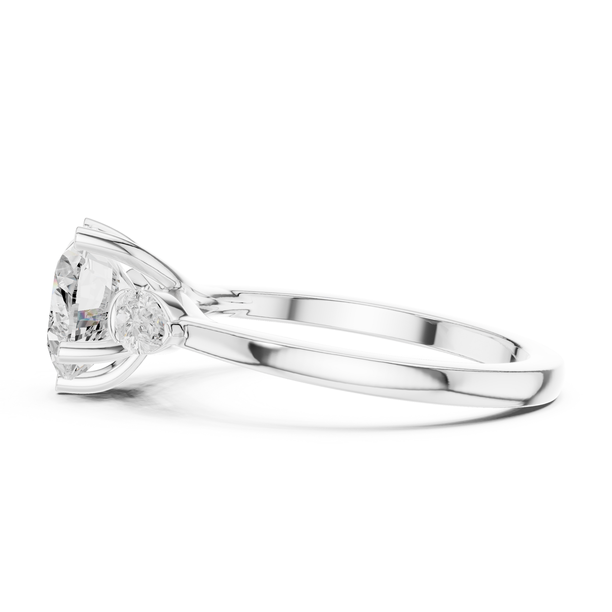 Mixed Shape Lab Grown Diamond Side Stone Ring