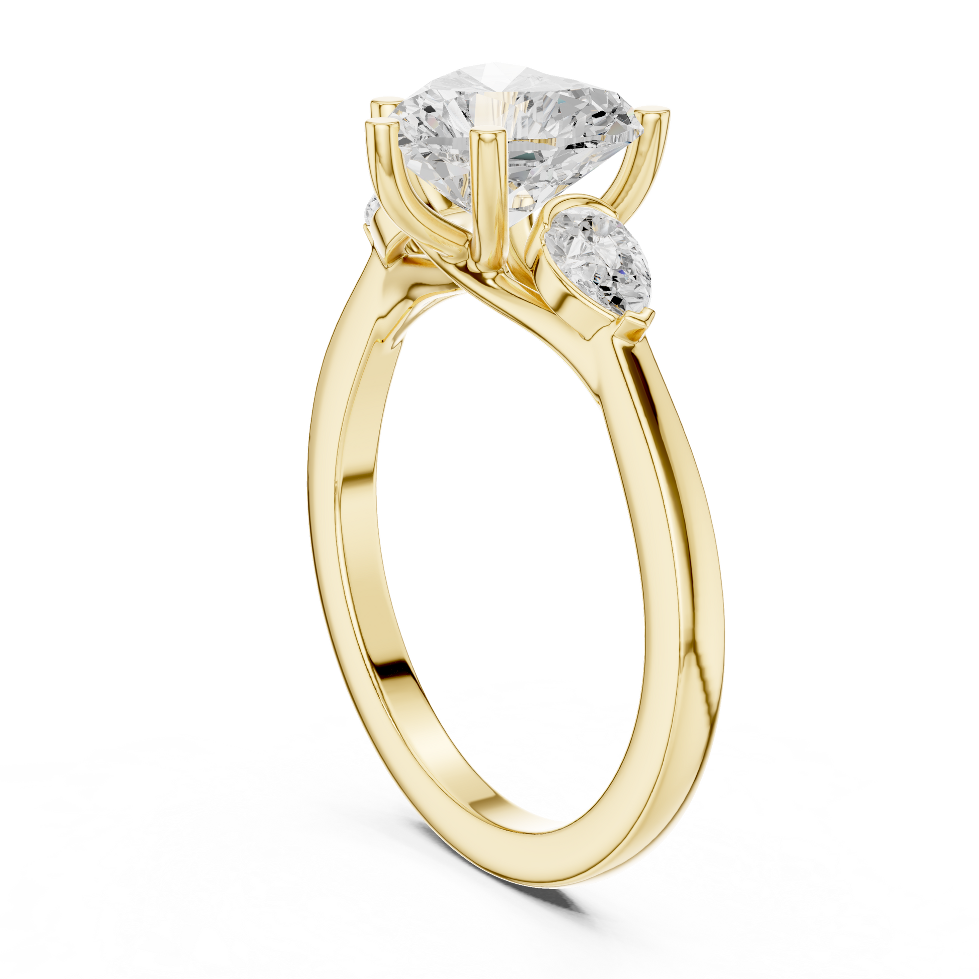 Mixed Shape Lab Grown Diamond Side Stone Ring