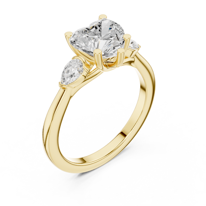Mixed Shape Lab Grown Diamond Side Stone Ring