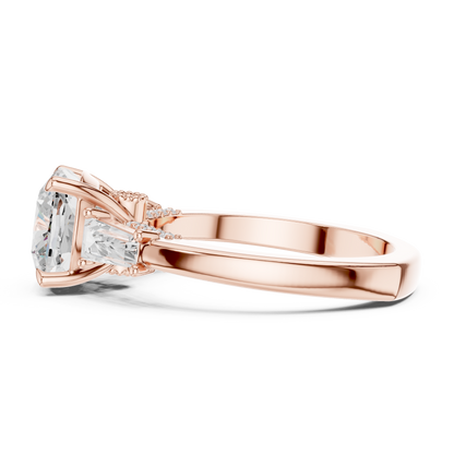 Round Side Stone Lab Grown Diamond Ring