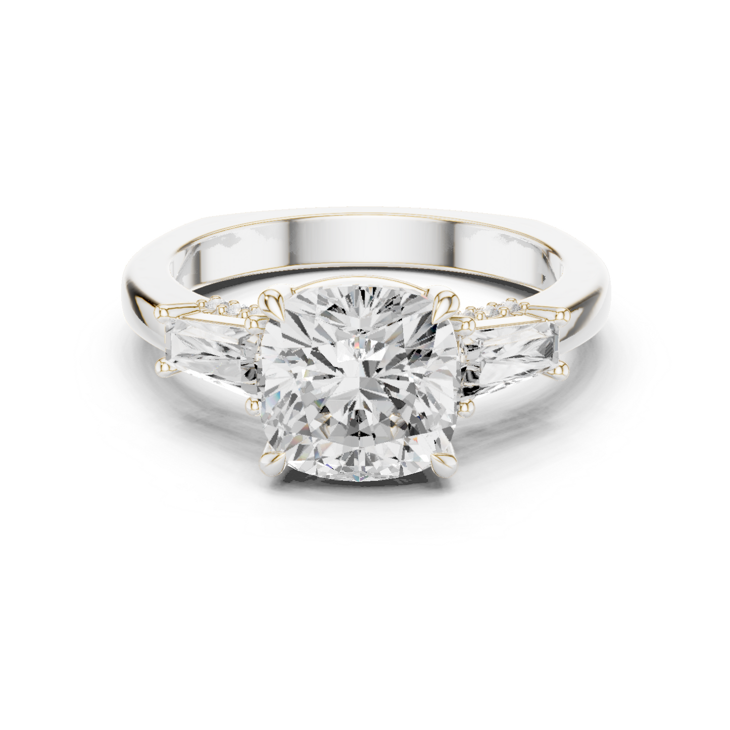 Round Side Stone Lab Grown Diamond Ring