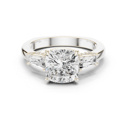 Round Side Stone Lab Grown Diamond Ring