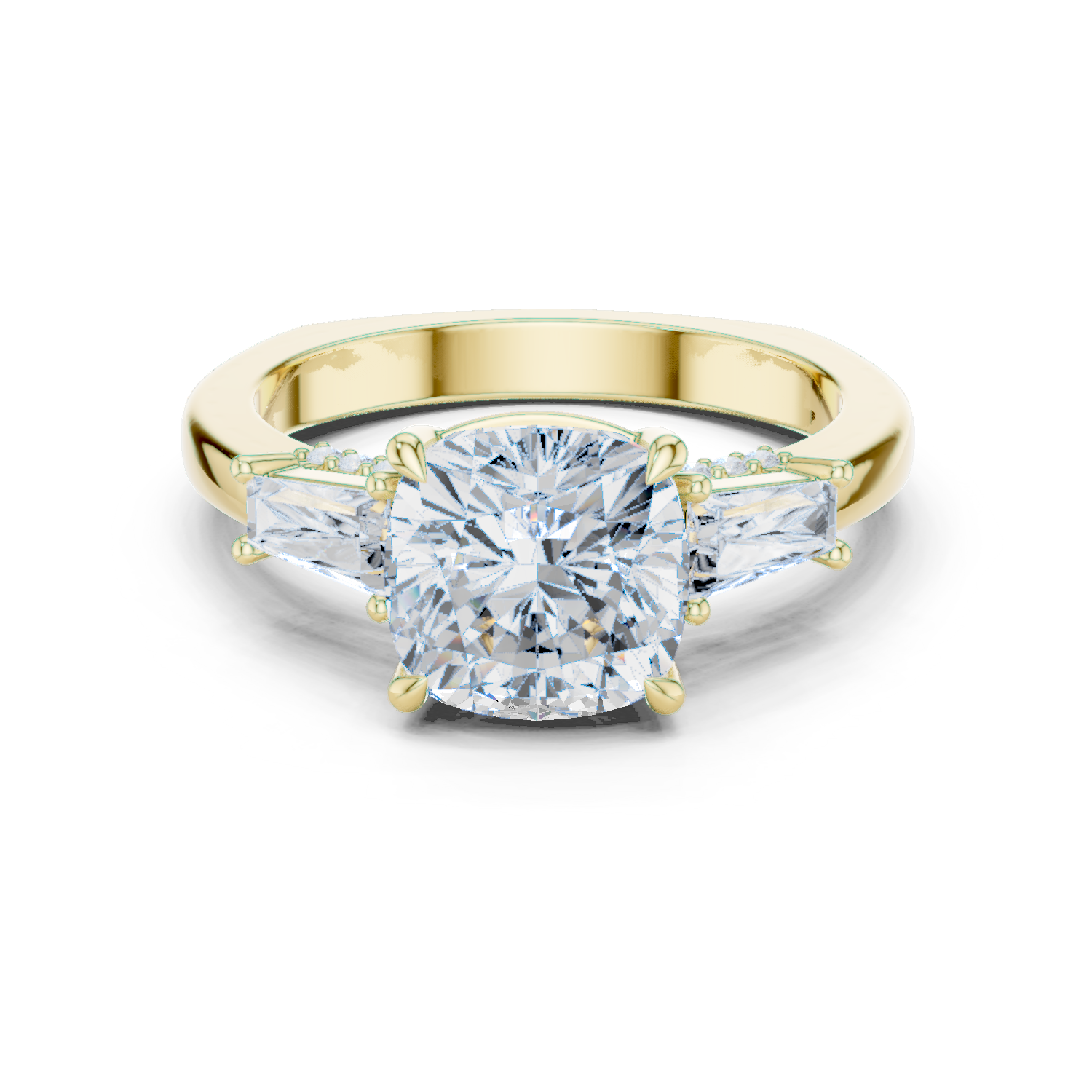 Round Side Stone Lab Grown Diamond Ring