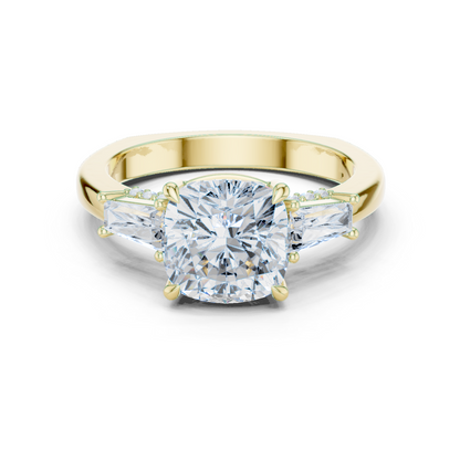 Round Side Stone Lab Grown Diamond Ring