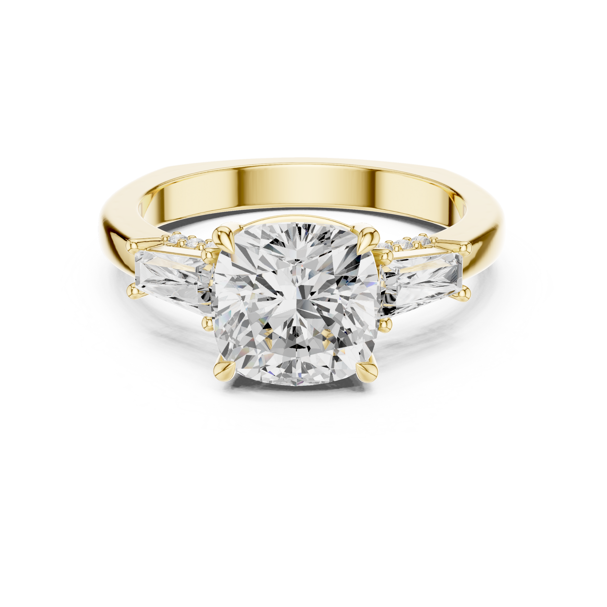 Round Side Stone Lab Grown Diamond Ring