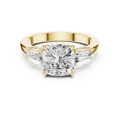 Round Side Stone Lab Grown Diamond Ring