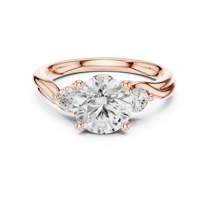 Round Side Stone Lab Grown Diamond Ring