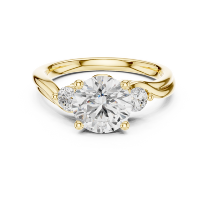 Round Side Stone Lab Grown Diamond Ring