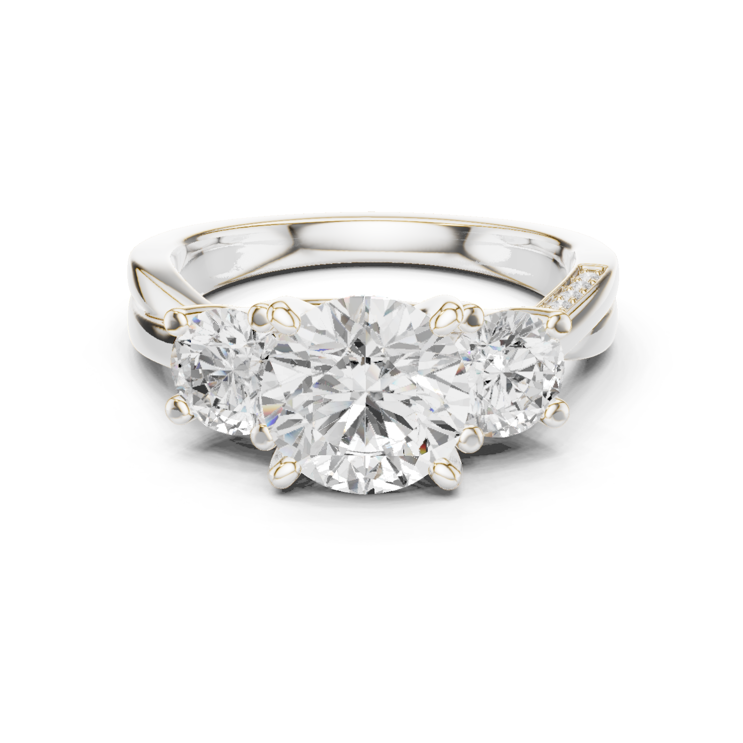 Round Three Stone Lab Grown Diamond Ring