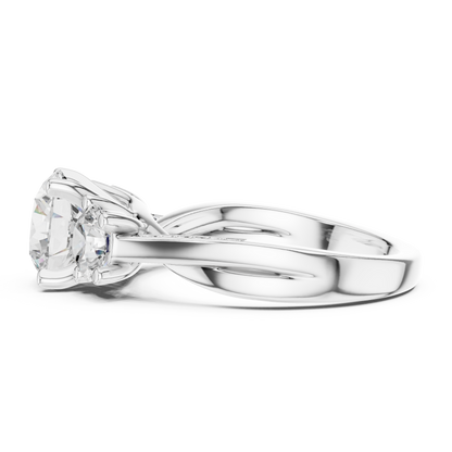 Round Three Stone Lab Grown Diamond Ring
