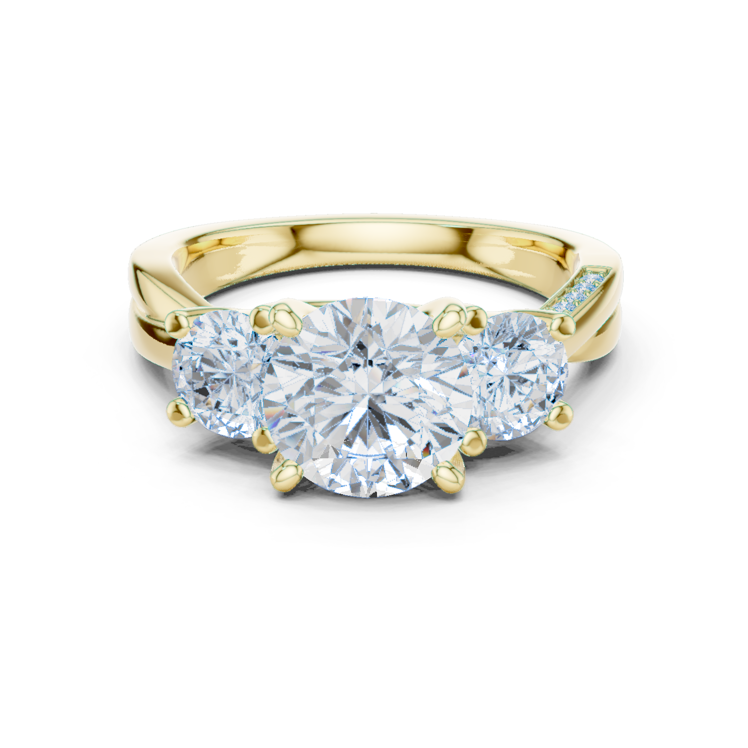 Round Three Stone Lab Grown Diamond Ring