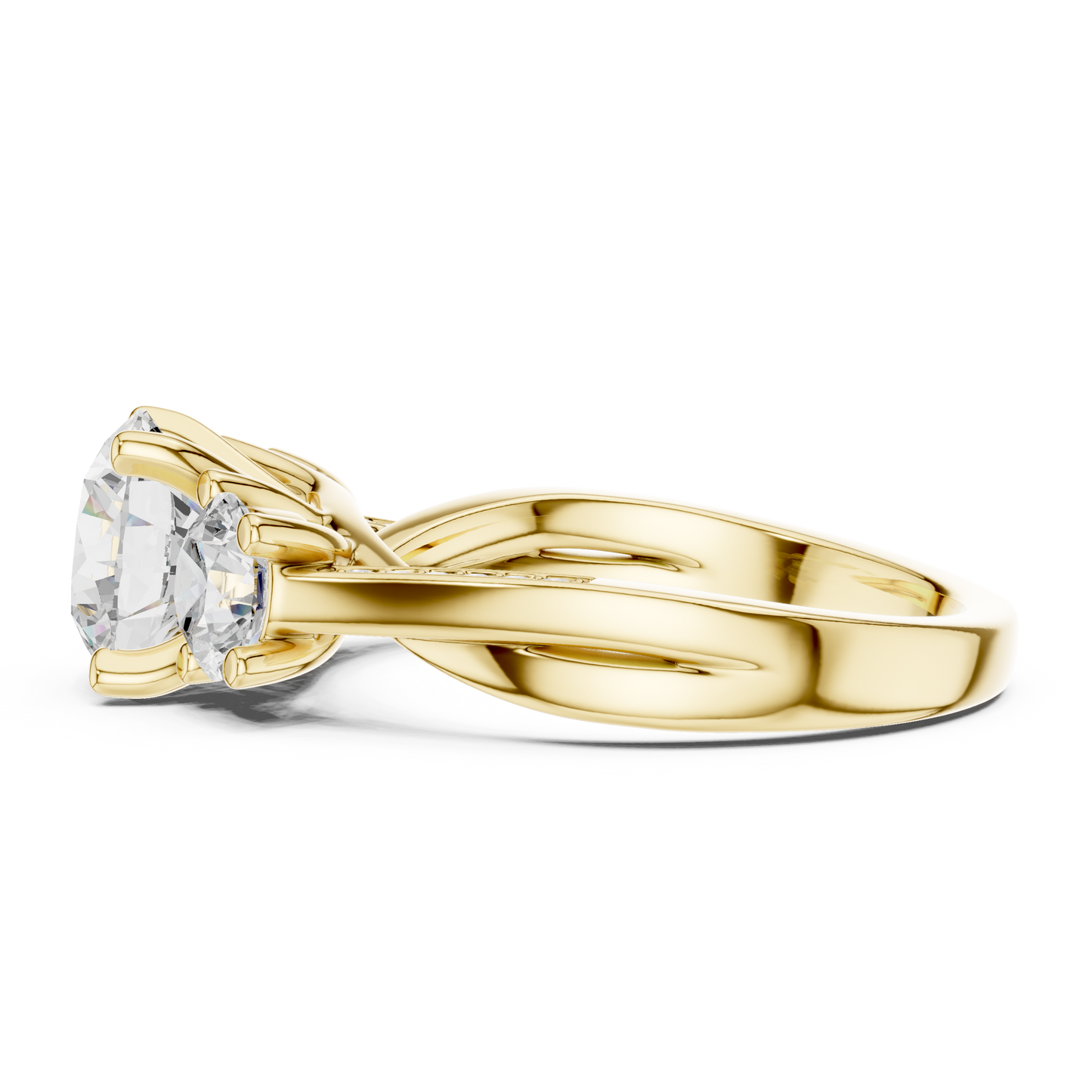 Round Three Stone Lab Grown Diamond Ring