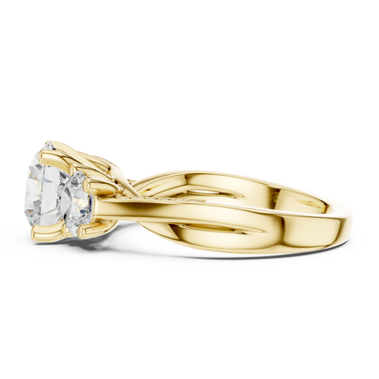 Round Three Stone Lab Grown Diamond Ring
