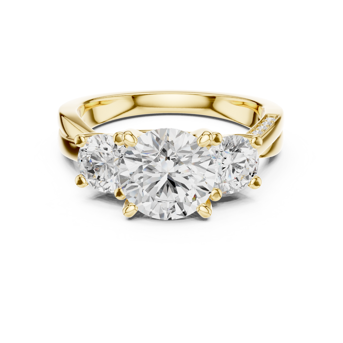 Round Three Stone Lab Grown Diamond Ring