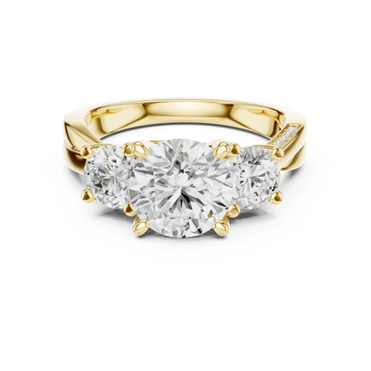 Round Three Stone Lab Grown Diamond Ring