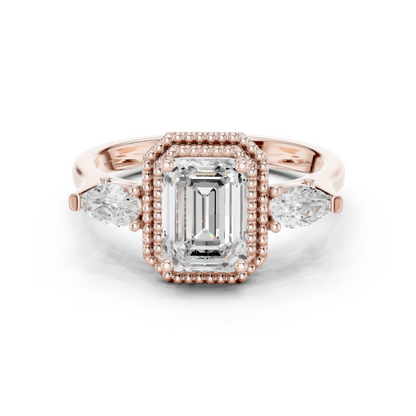 Mixed Shape Lab Grown Diamond Halo Ring