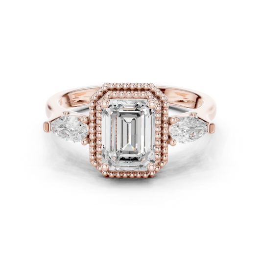 Mixed Shape Lab Grown Diamond Halo Ring