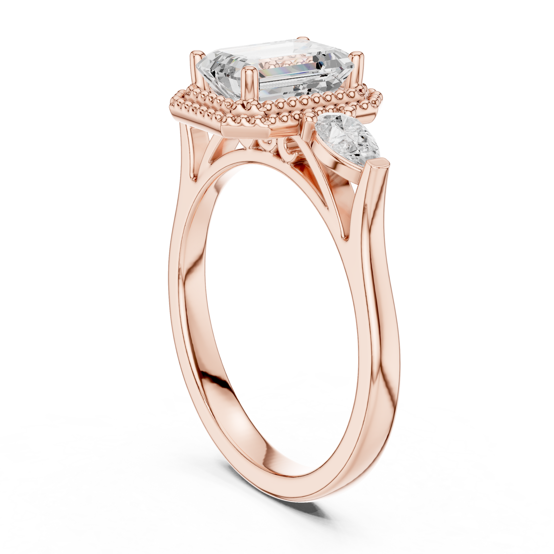 Mixed Shape Lab Grown Diamond Halo Ring