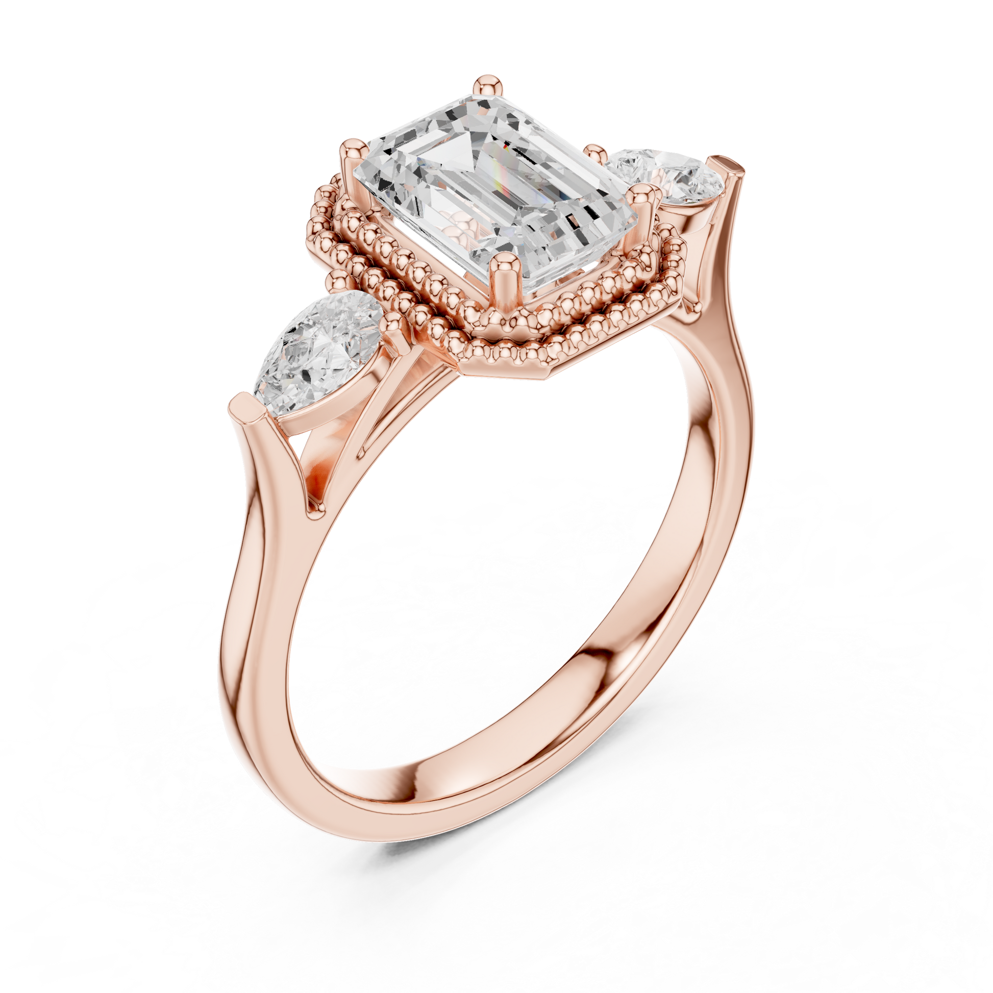 Mixed Shape Lab Grown Diamond Halo Ring