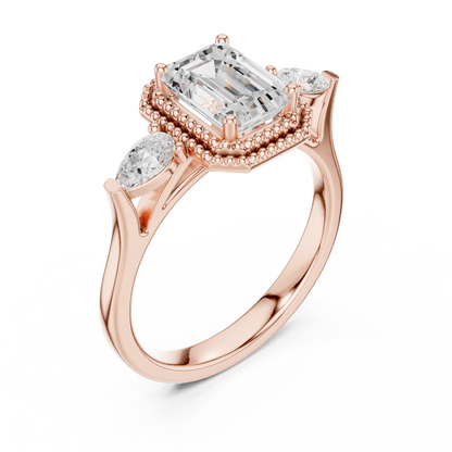 Mixed Shape Lab Grown Diamond Halo Ring