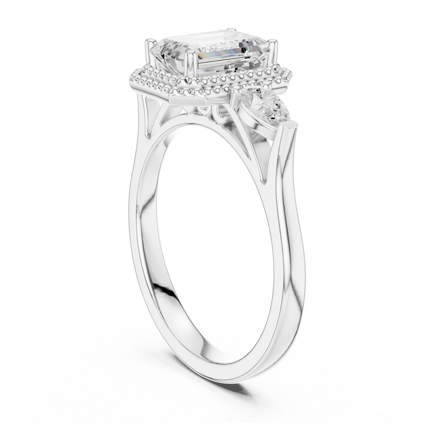 Mixed Shape Lab Grown Diamond Halo Ring