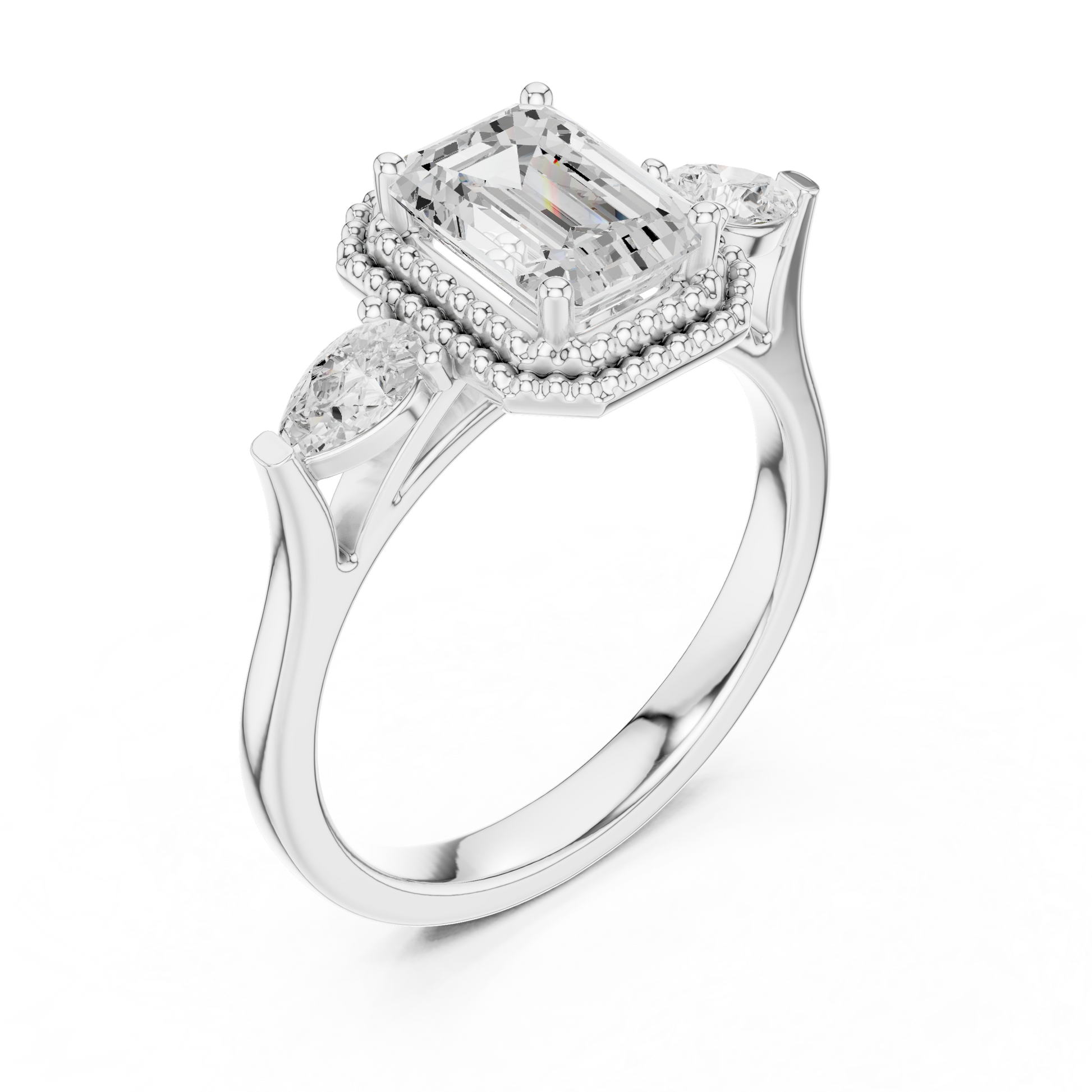 Mixed Shape Lab Grown Diamond Halo Ring