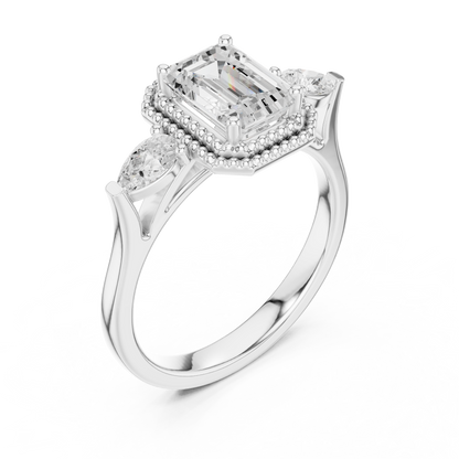 Mixed Shape Lab Grown Diamond Halo Ring