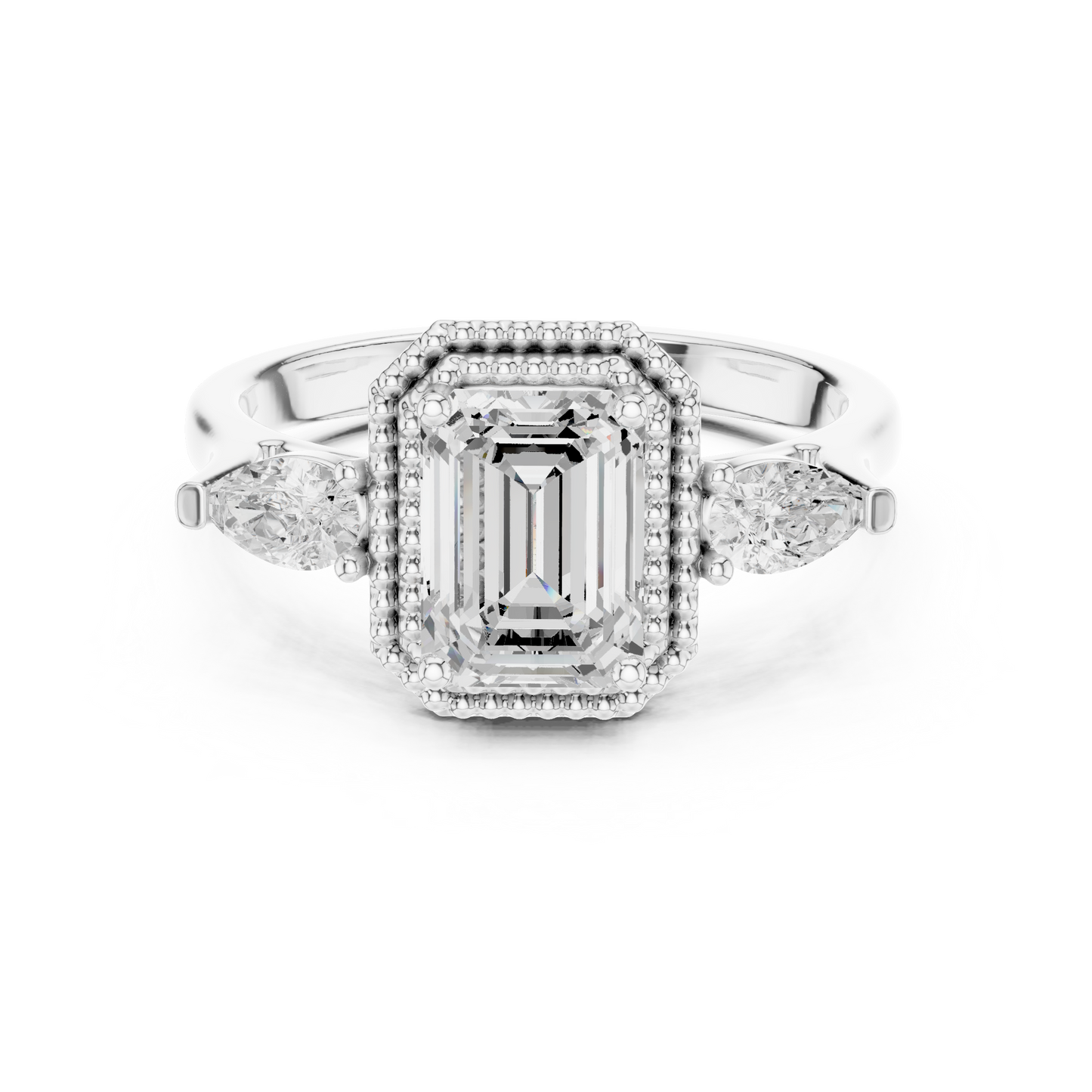 Mixed Shape Lab Grown Diamond Halo Ring