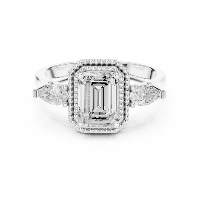 Mixed Shape Lab Grown Diamond Halo Ring