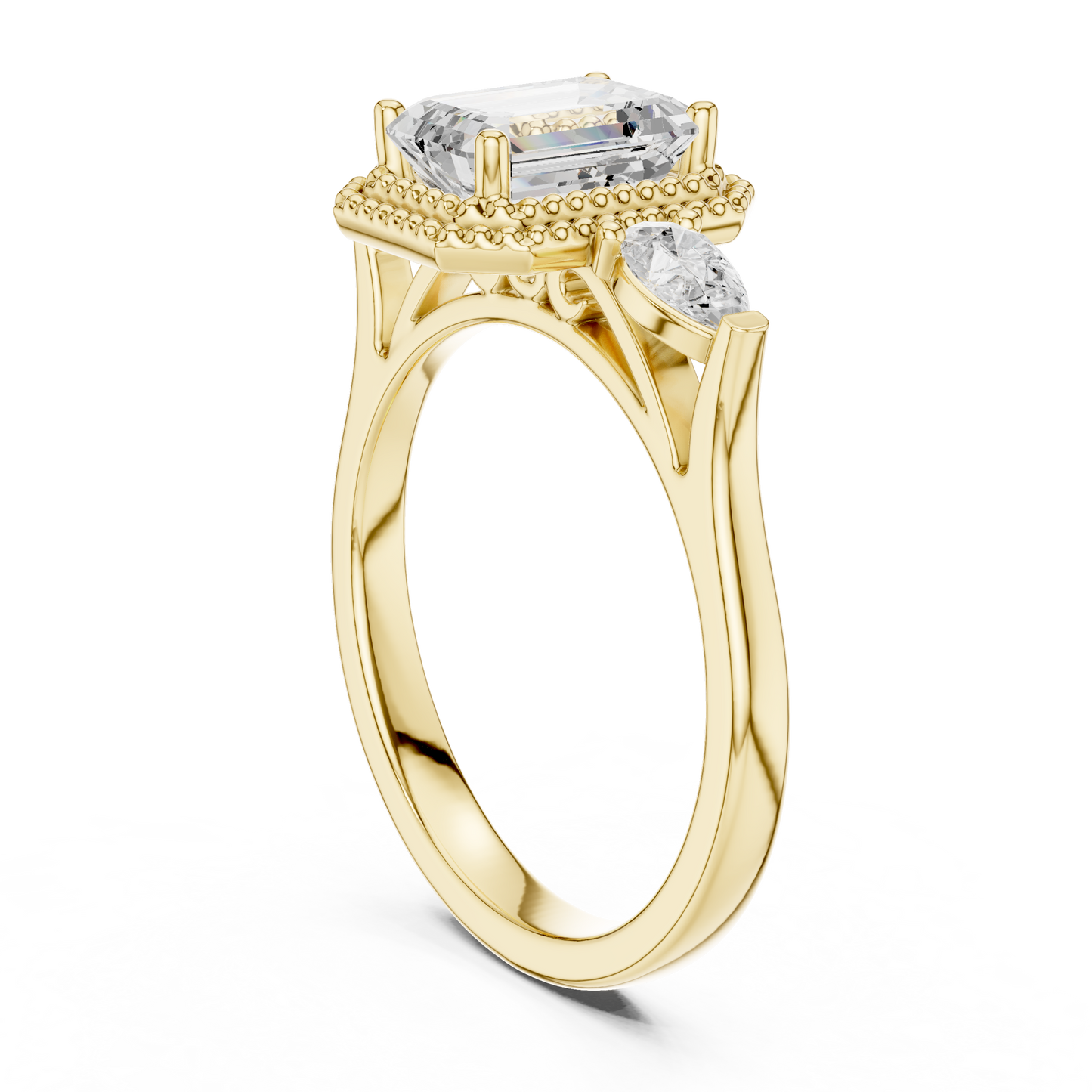 Mixed Shape Lab Grown Diamond Halo Ring