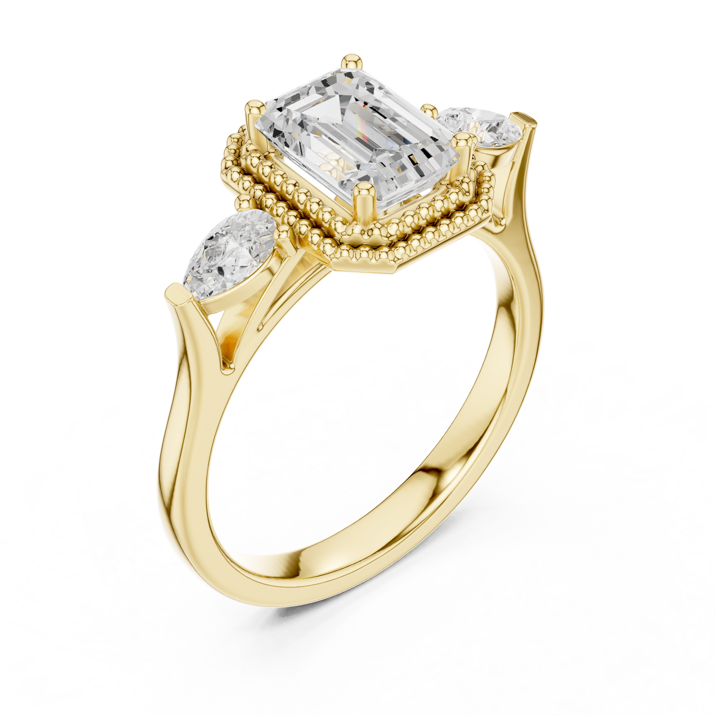 Mixed Shape Lab Grown Diamond Halo Ring
