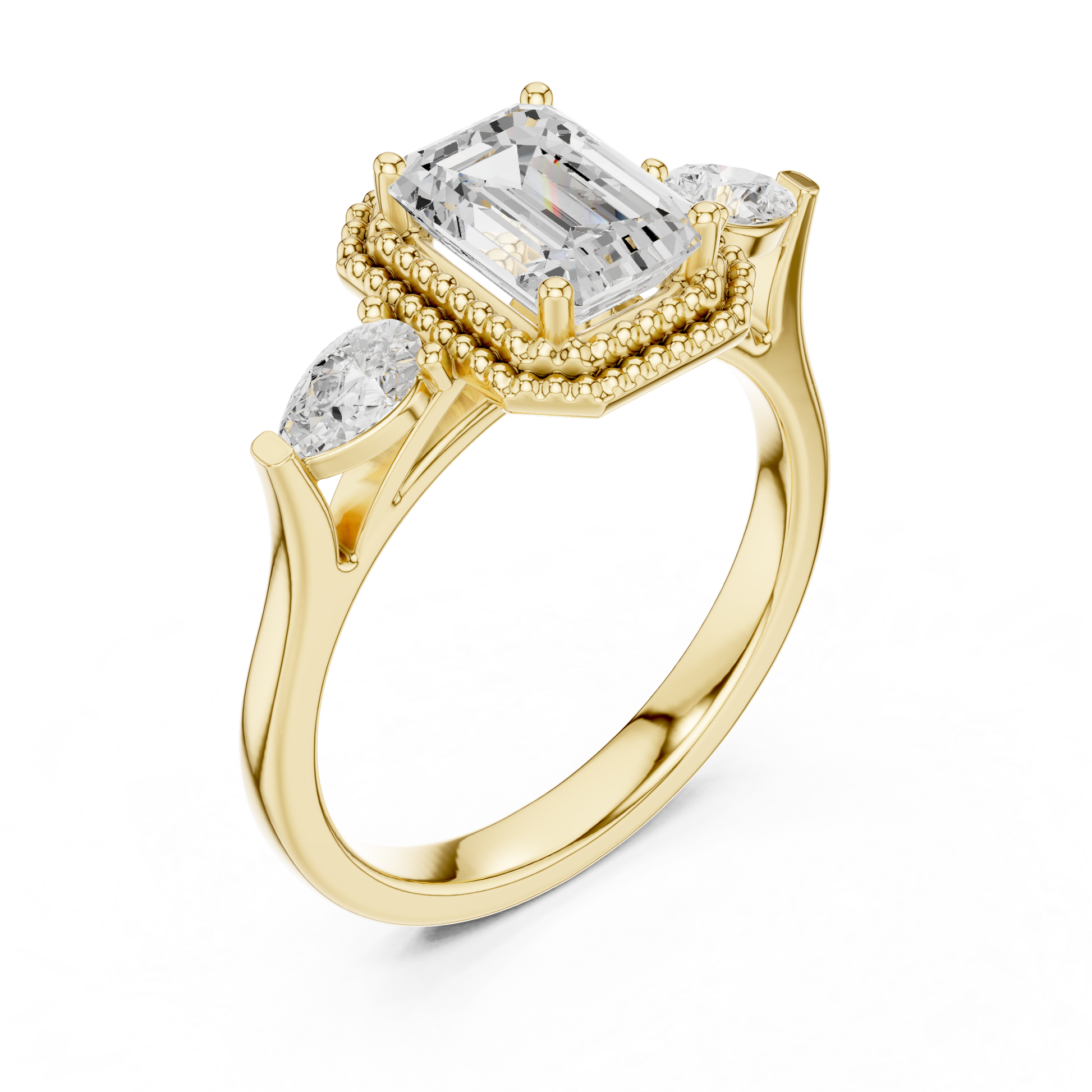 Mixed Shape Lab Grown Diamond Halo Ring