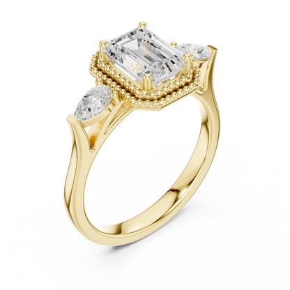Mixed Shape Lab Grown Diamond Halo Ring