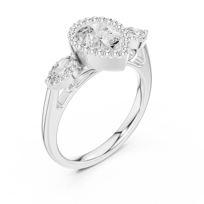 Oval Halo Lab Grown Diamond Ring