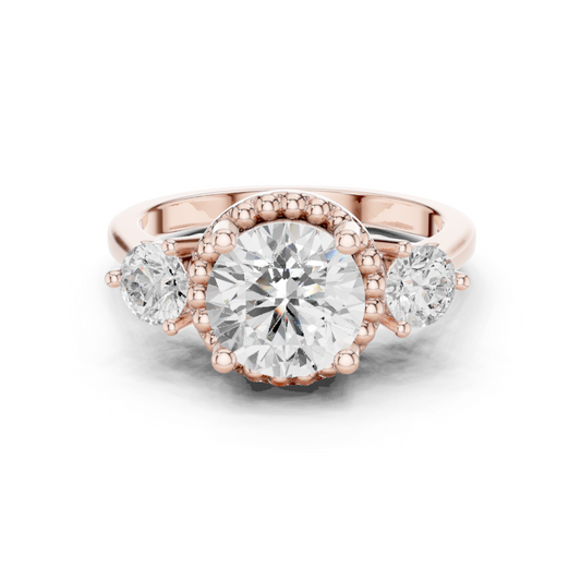 Round Halo Lab Grown Diamond Ring