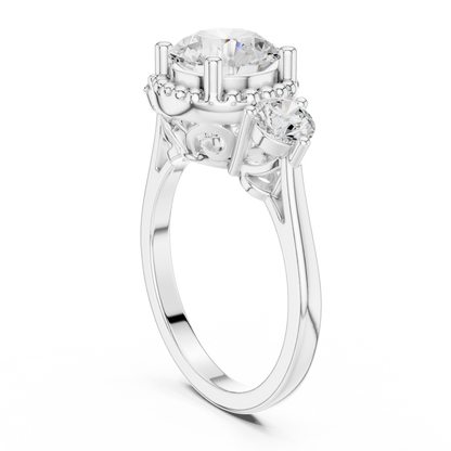 Round Halo Lab Grown Diamond Ring