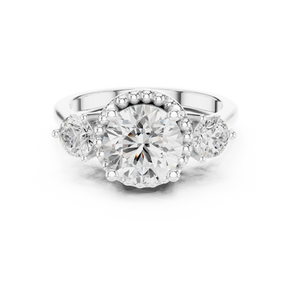 Round Halo Lab Grown Diamond Ring