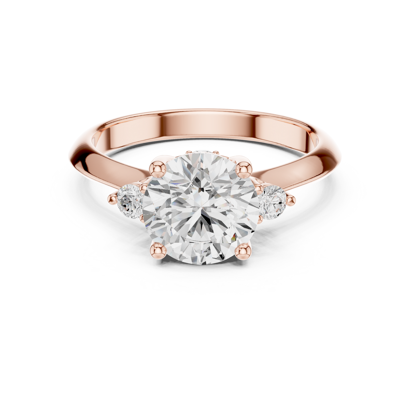 Round Side Stone Lab Grown Diamond Ring