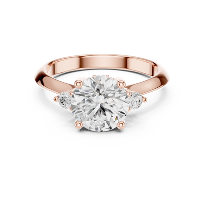 Round Side Stone Lab Grown Diamond Ring