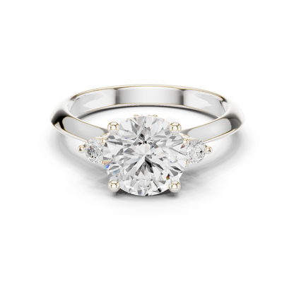 Round Side Stone Lab Grown Diamond Ring