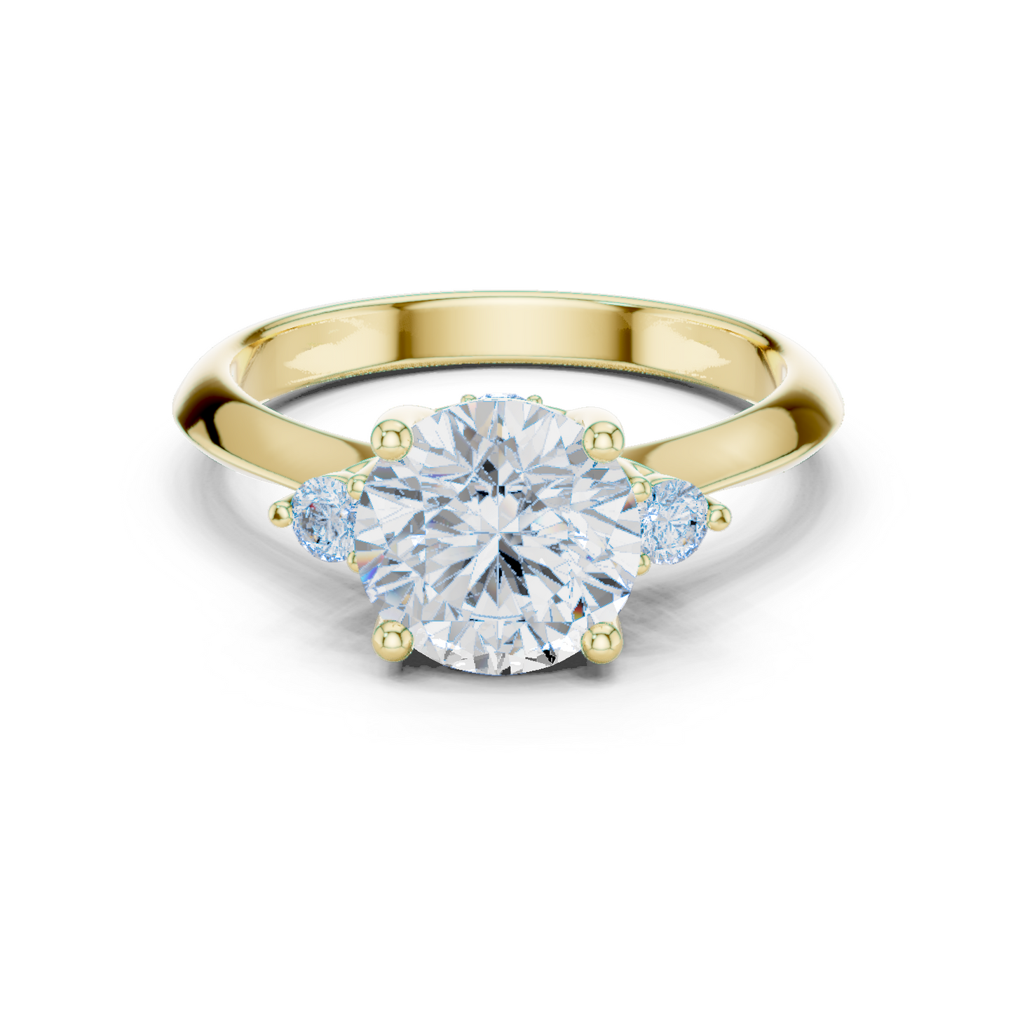 Round Side Stone Lab Grown Diamond Ring