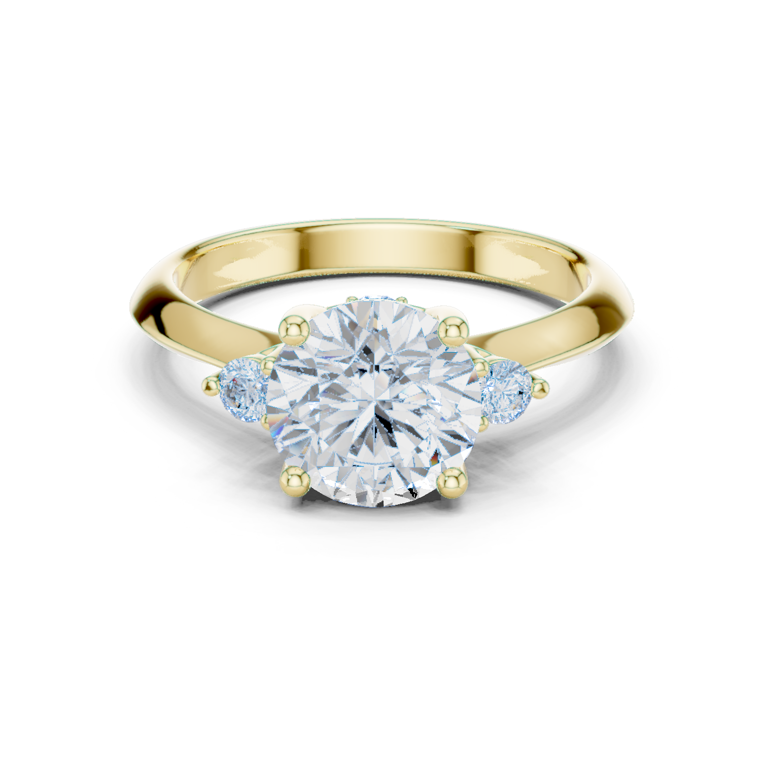 Round Side Stone Lab Grown Diamond Ring