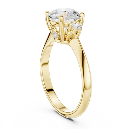 Round Side Stone Lab Grown Diamond Ring