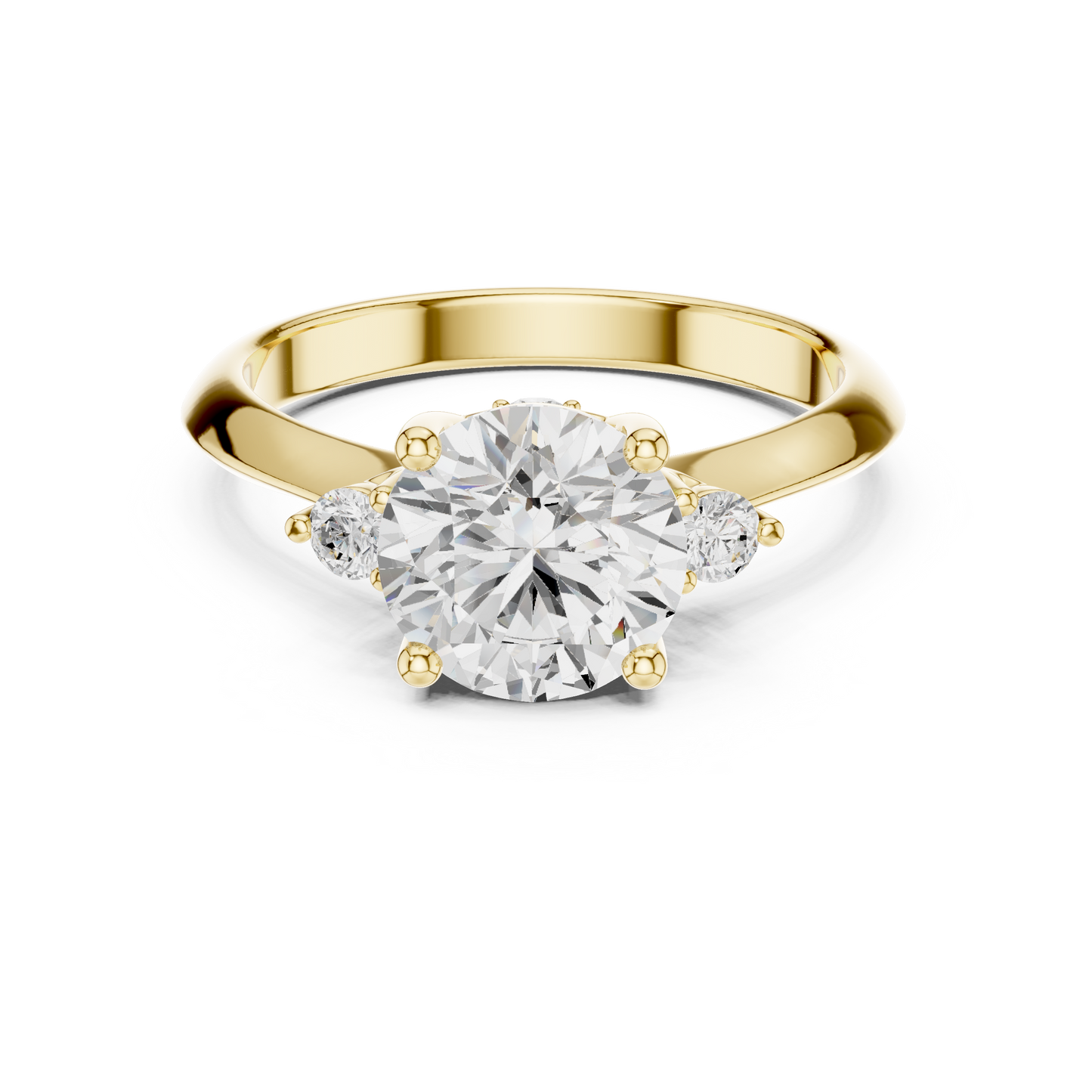 Round Side Stone Lab Grown Diamond Ring